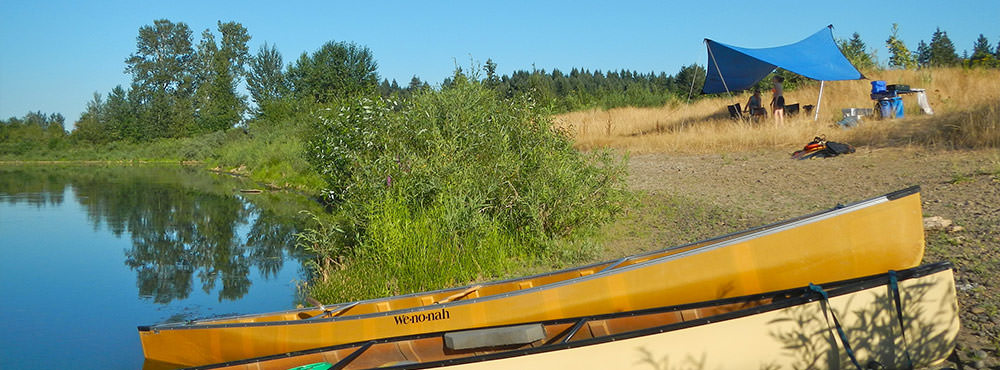 Kayak docked on the Willamette River